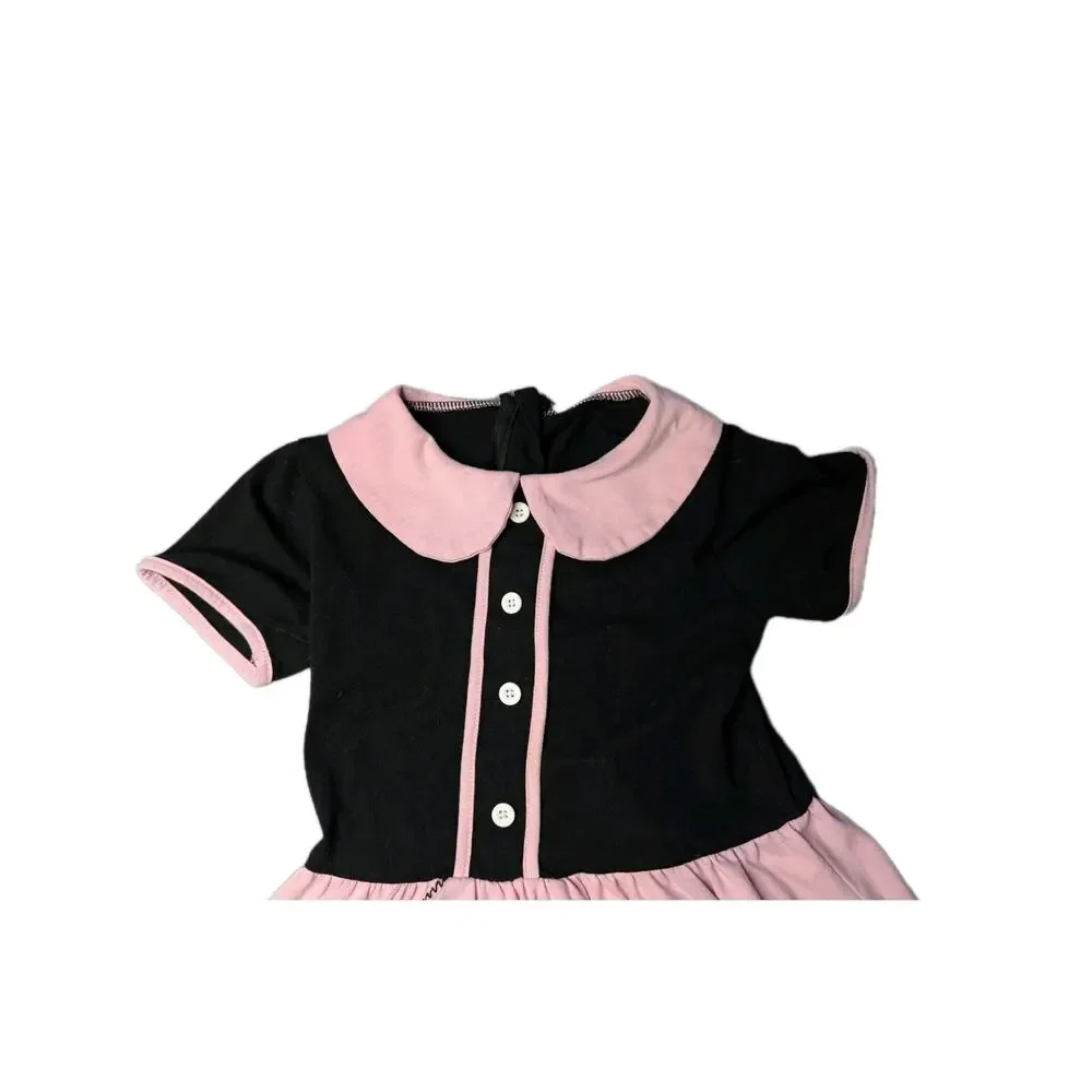 Girls Pink Black 50s Poodle Party Dress Retro Hop Halloween Costume Size 6